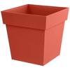 Pot De Fleurs - TOSCANE - Plastique - Orange Terre Battue - Carré - 32x32xH32cm - 22L - EDA