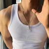 Sommer Herren Weste O-Ausschnitt Slim Fit Elastisch Einfarbig Ärmellos Tanktop