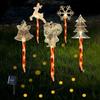 5Pcs/Set Red Tube Christmas Tree Ground Lamp 8 Modes Solar Garden Lights Solar Lawn Lights Lawn