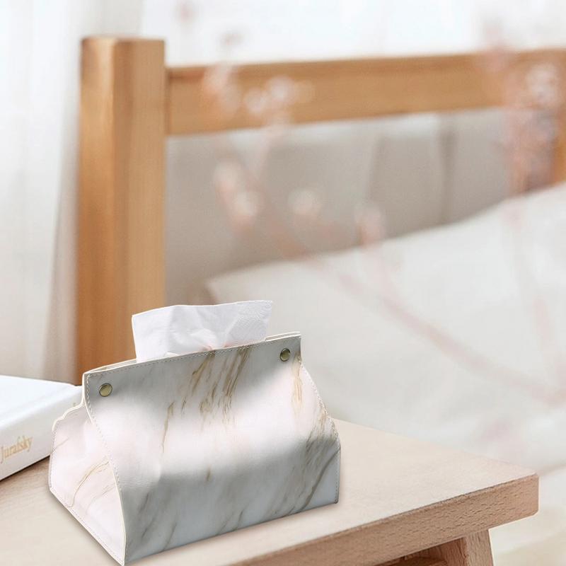 Taschentuchbox-Halter Haus Wohnzimmer Couchtisch Schreibtisch Einfache Serviettenbox Küchenaufbewahrung Papierbox PVC-Leder-Organizer