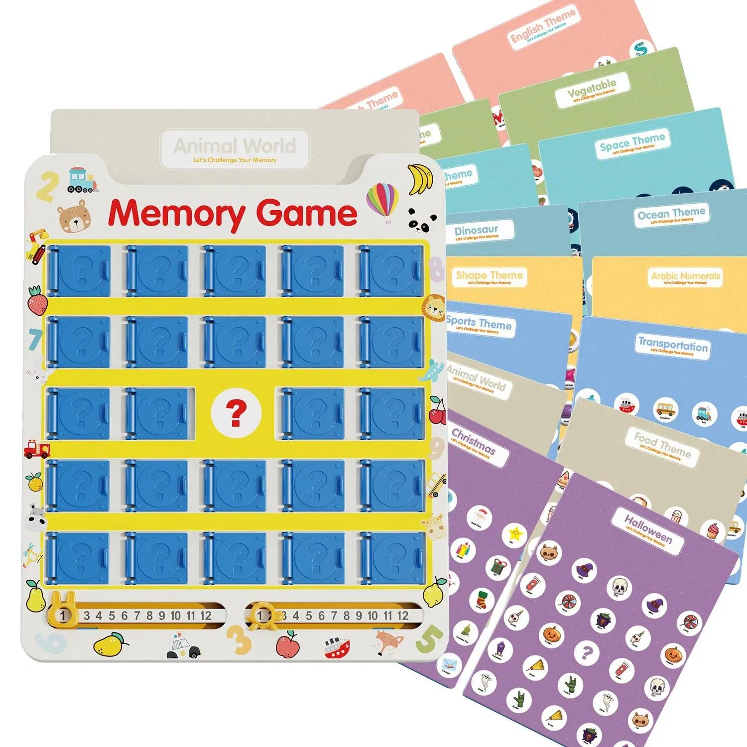 Игра на запоминание Образовательная игрушка 8 листов 16 тем, Карточки для сопоставления «Мир животных», Игра для развития мозга малыша, Семейное обучение и веселье синий