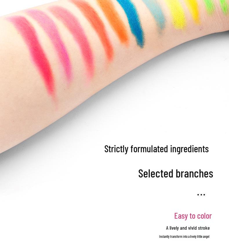 Luminous 12-Color Twist-Up Face Paint Crayon Set for Clean Hands and Halloween Body Art