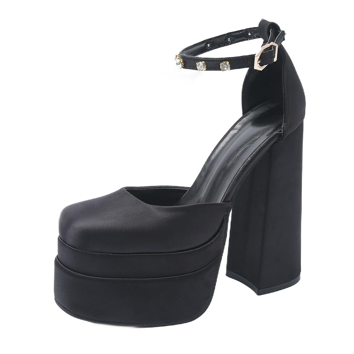 

Мода Новая Мода Женские Туфли Ретро Мэри Джейн Массивный Каблук Сандалии Женщина Платье Вечеринка Свадьба Высокие Каблуки Обувь на Платформе Большой Размер 42 42 чёрный