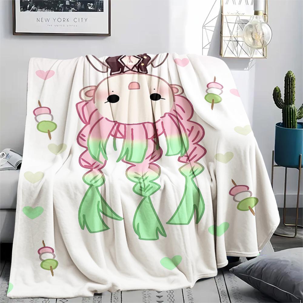 1PC Demon Slayer Print Flannel Blanket, High Quality All Seasons, Home Decor, Warmth and Comfort, Perfect for Christmas Gifts