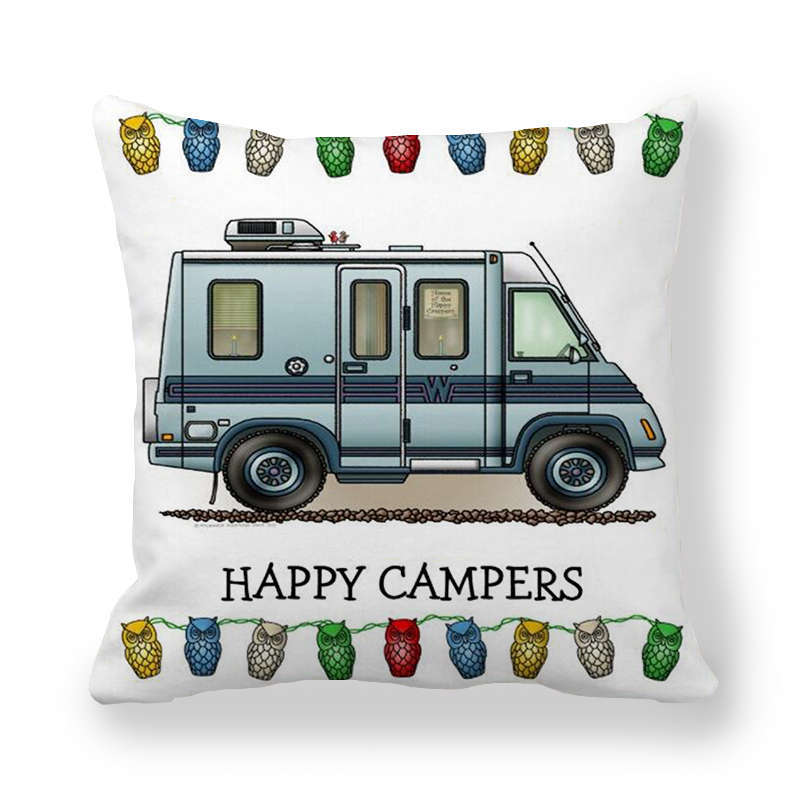 Happy Campers Potah na autopolštář Sova Venkovní kempingový Polštář Dekorativní na pohovku