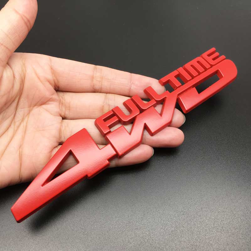 4WD FULL TIME New 3D Metal Car Stickers for Jeep Toyota Ford VW Subaru Styling Decal Accessories