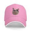 Smiling Beluga Cat Meme Sandwich Caps Unisex Vintage Baseball Cap Internet Viral Joke Adjustable Sports All seasons Hat Adult
