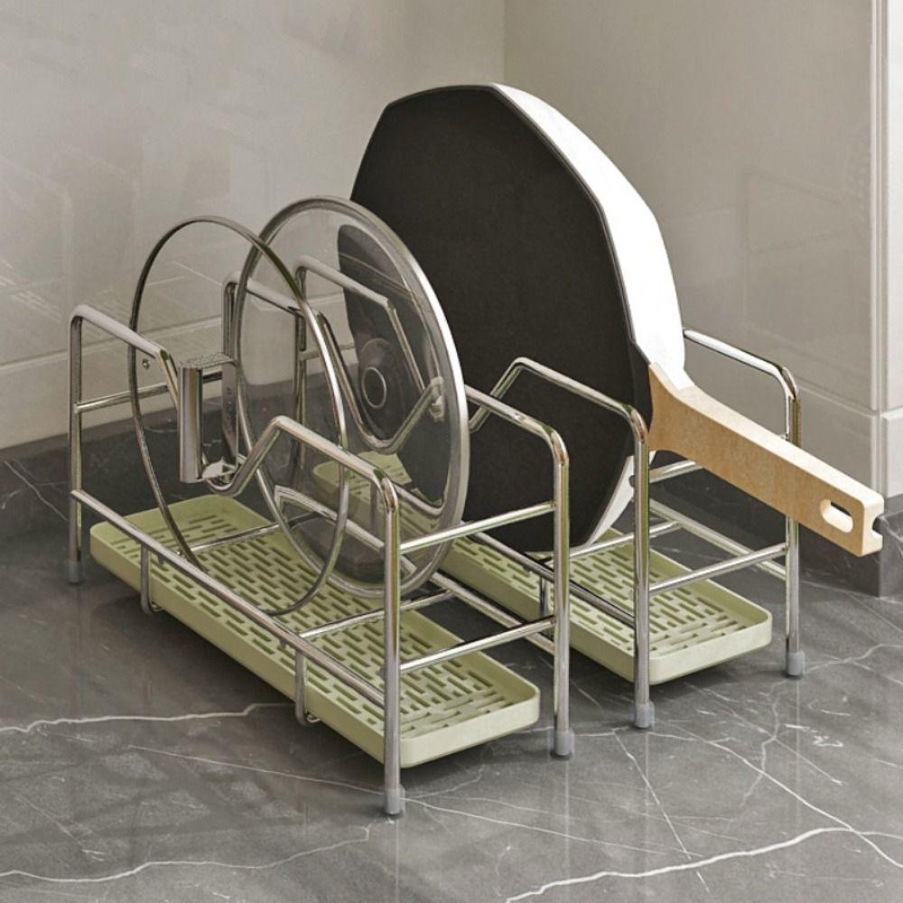 Rustproof Cookware Storage Rack Space Saving Pot Lid Rack Chopping Board Organizer  Restaurant