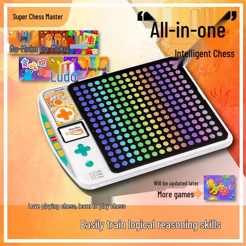 Kinder KI Smart Go Plus Tic-Tac-Toe & Fünf in einer Reihe Multifunktionales Schachspielzeug