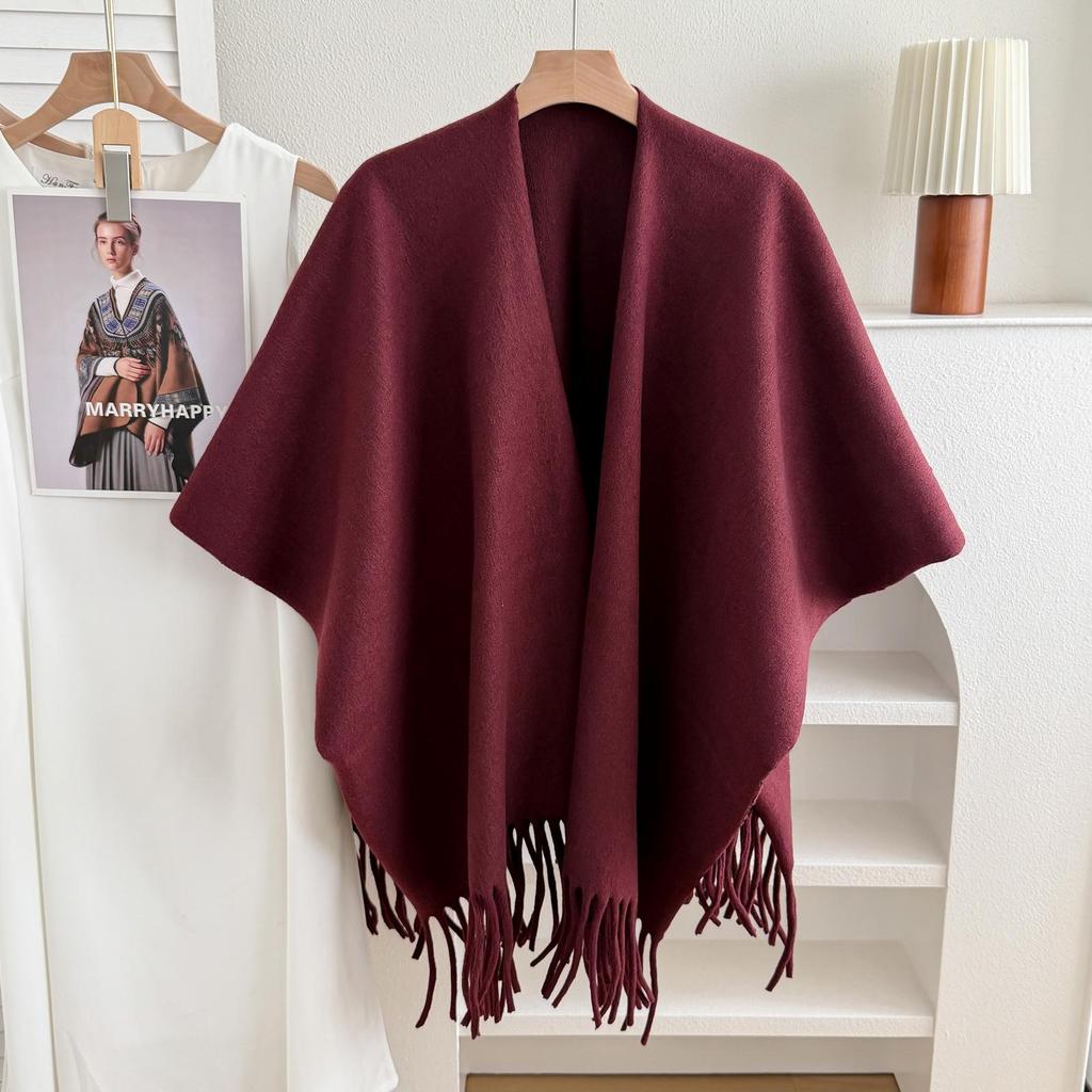 Yunnan Ethnic-Style Large Shawl Cape - Imitation Cashmere Scarf Cloak