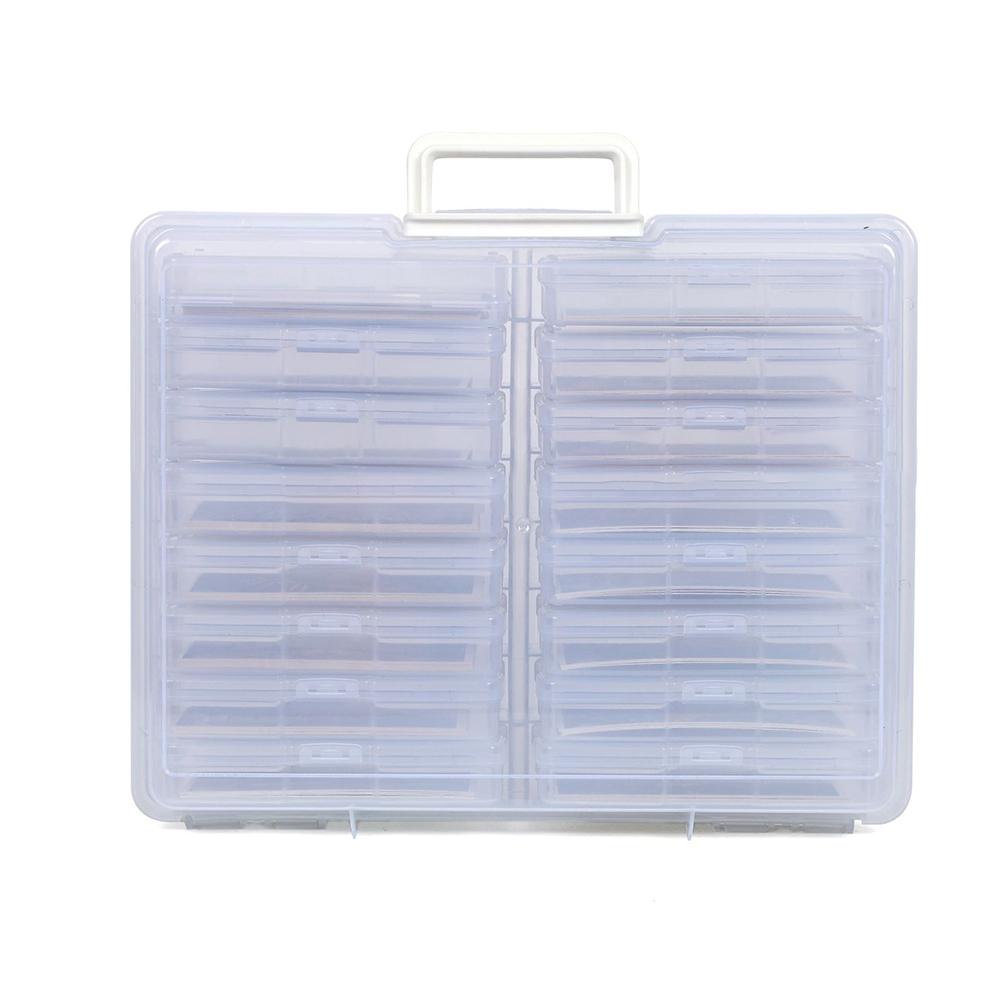 Wi/ Buckle Photo Storage Box Large Sorting Tool Transparent