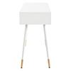 Makeup Table, Dressing Table, Desk with 2 Drawers, Metal Legs, White, Dimensions: H 76 cm × W 100 cm × D 40 cm (without mirror)