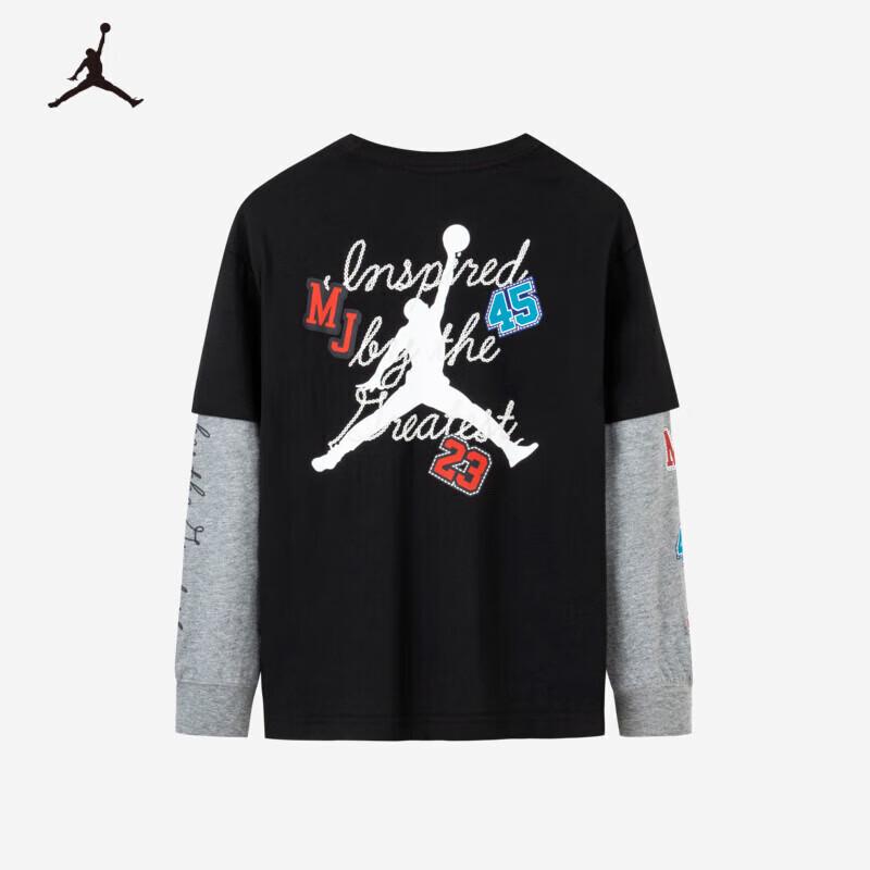 Jordan AJ Boys' Faux Two-Piece Long-Sleeve Cotton T-Shirt