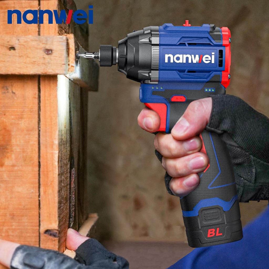 NANWEI 16V Electric Screwdriver 30,I70,140 Nm 3-speed Adjustment, 1/4 Inch, Maximum Speed 3450 Rpm
