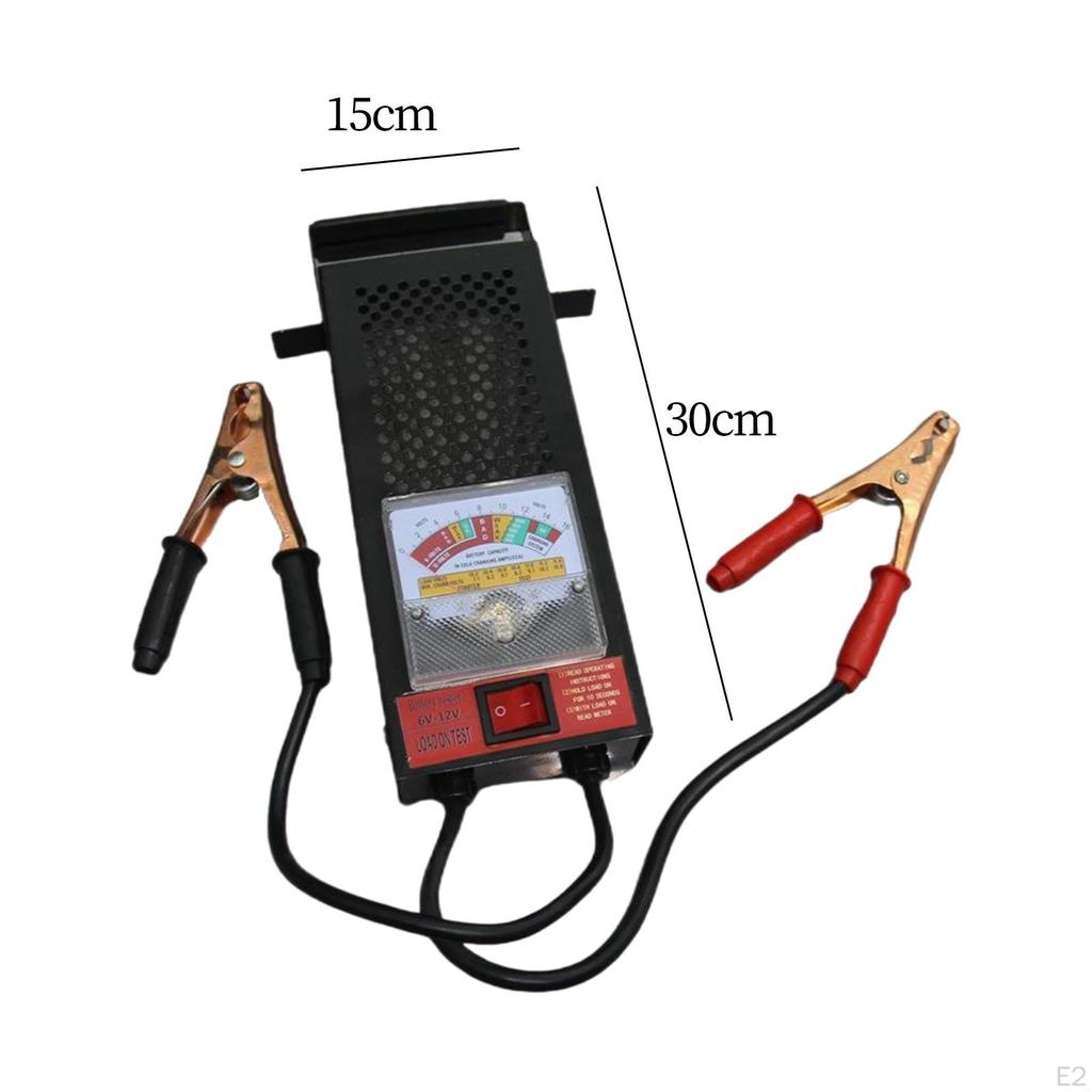 Autobatterie-Lasttester mit Krokodilklemmen, robust, für Boote und Strandfahrräder, Metallgehäuse
