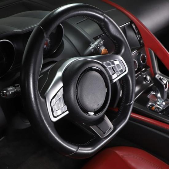 For Jaguar F-Type Chrome ABS Steering Wheel Button Frame Cover Trim 2015-