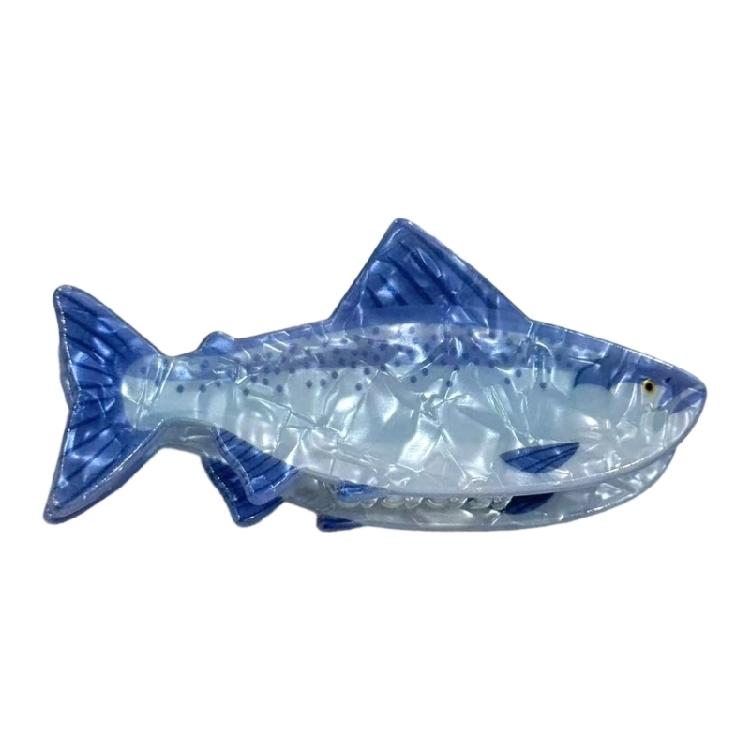 Sea Theme Hair Clip For Women Detailed Fish Design Hair Holder Acrylic Hair Claw For Travel And Hairstyle Decorationi