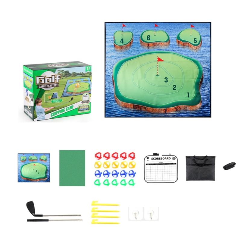 Golf Chipping Game Mat Set, Dart Practice Golf Hitting Training Mat for Adult Indoor Outdoor, Backyard Play Equipment