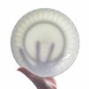 Sky Top Ceramic Deep Dish Plate, Pure White Embossed Bone China Dinnerware Set, 8-Inch Rice Plate, 4-Piece Crystal Series