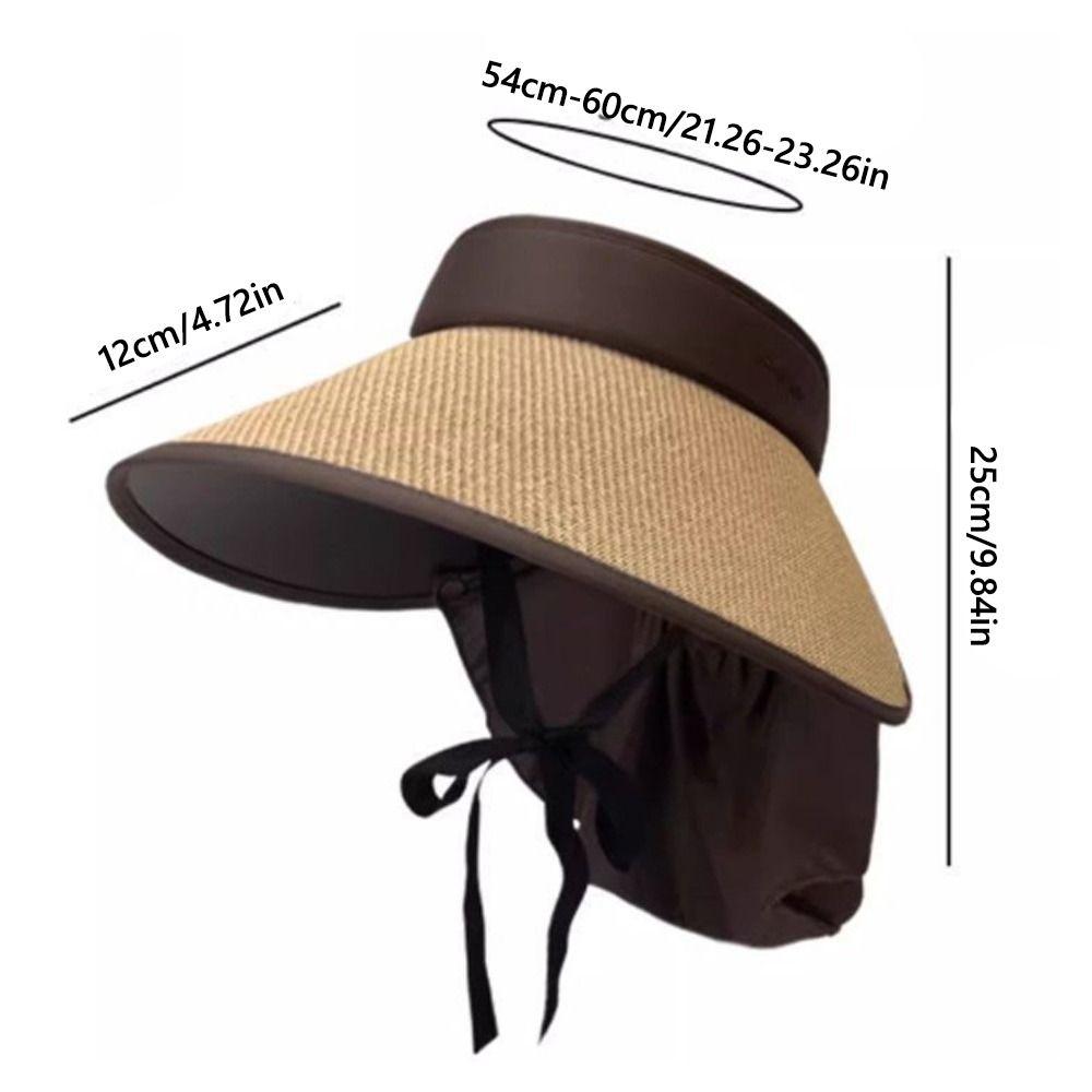 Foldable Beach Hats Detachable Neck Protective UV Sun Hat New Sun Cap
