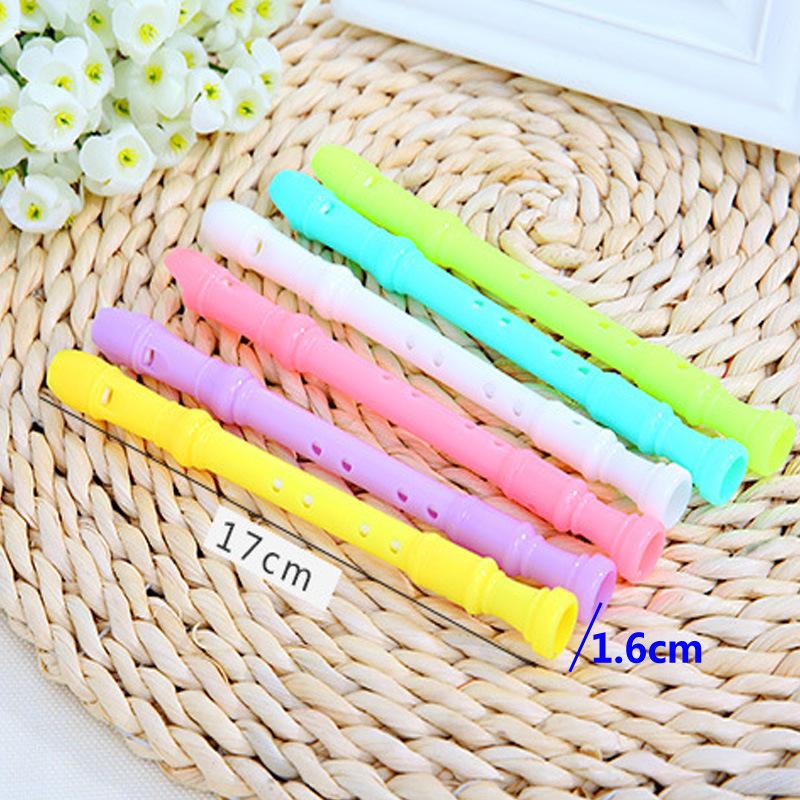 4pcs School Stationery Gel Pens Candy Color Mini Clarinet Shape Creative Cartoon Flute Writing Supplies Student Gifts