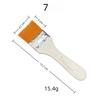 10 Pcs Yellow Nylon Flat Brush Oil Painting Nylon Brush Art Brush Wooden Oil Painting Brush Flat Brush