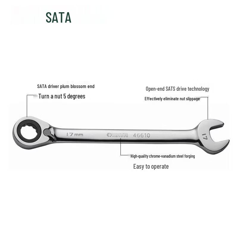 OIMG Fully Polished Reversible Ratchet Wrench Multi-tool Set
