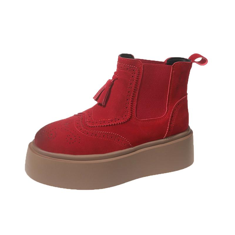 2024 Autumn New Thick Soled Women's Loafers Casual Sports Boots Designer Brand Trendy Short Ankle Boots