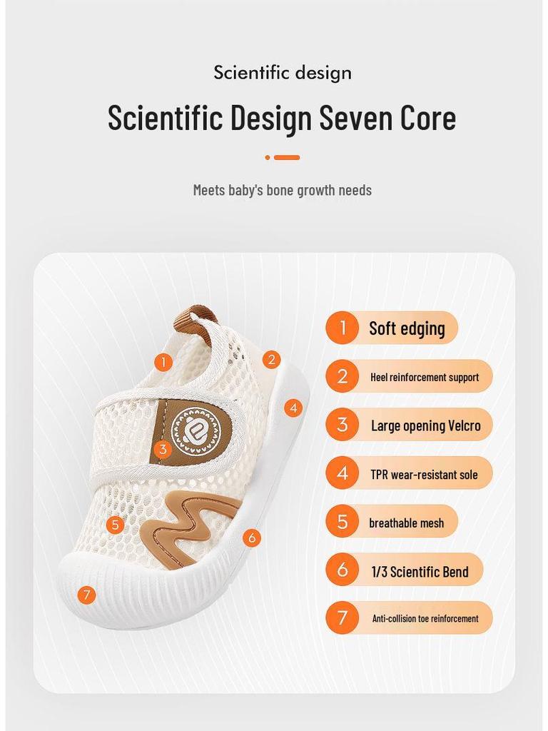 Breathable Summer Mesh Sandals for Toddler Boys, Soft Sole, Ages 1-3