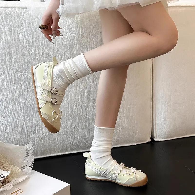 Fashion Sweet Casual Mary Jane Flat Shoes Women's Ballet Flats Soft Bottom Comfortable Spring Summer Retro Sle Fashionable Slip-On