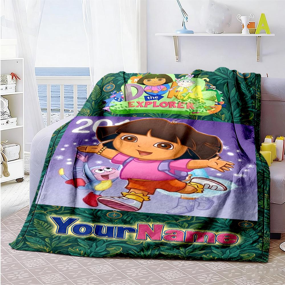Dora Explorer Personalized Name Blanket Gift Personalized Blanket Durable Comfort Throw For Couch Living Room Chair Seaside for All Occasions