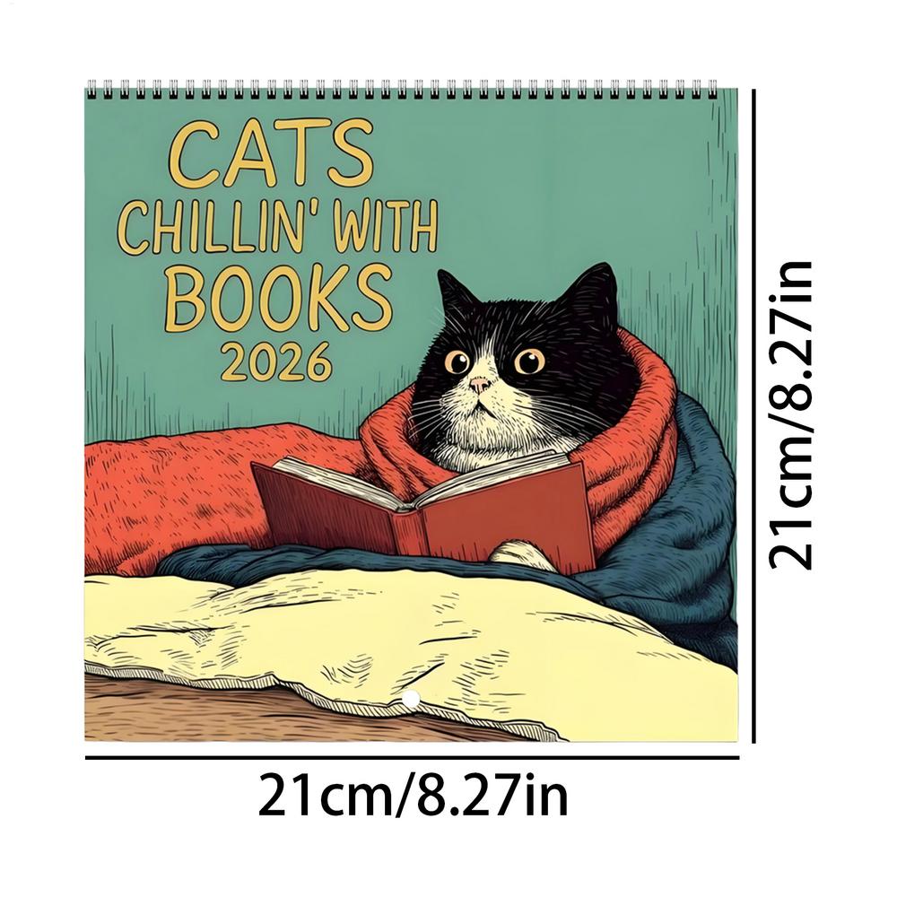 Wall Calendar 2026 12 Month Hangable Cat Design Family Schedule Planner Organizer Calendar for Bedroom Living Room Decor