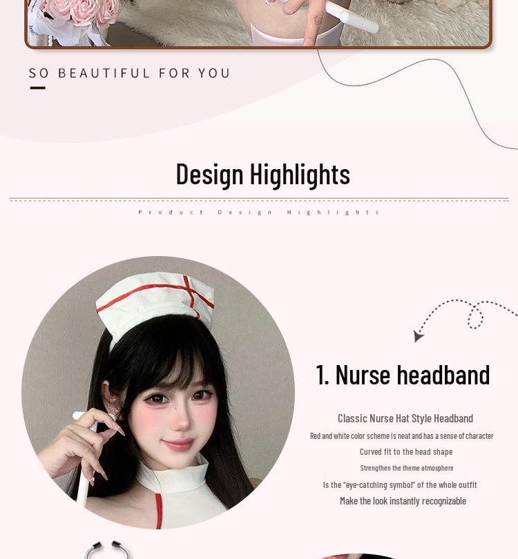 Sexy See-Through Nurse Lingerie Set: Bare Back & Heart Design