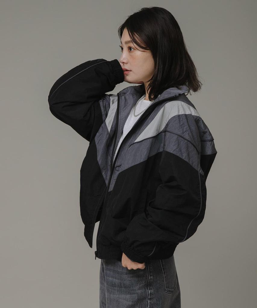 GEM SPORTSWEAR NYLON TRACK JACKET Black M [Sunny Label] Jacket/Coat "Unisex" Women's LA46-27C901