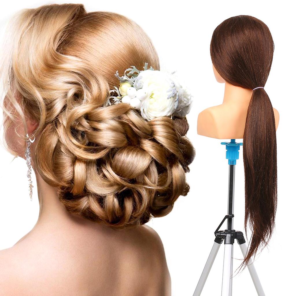 70percent  Human Hair Mannequin Head For Braiding Manikin Head For Hairdresser Professional Cosmetology
