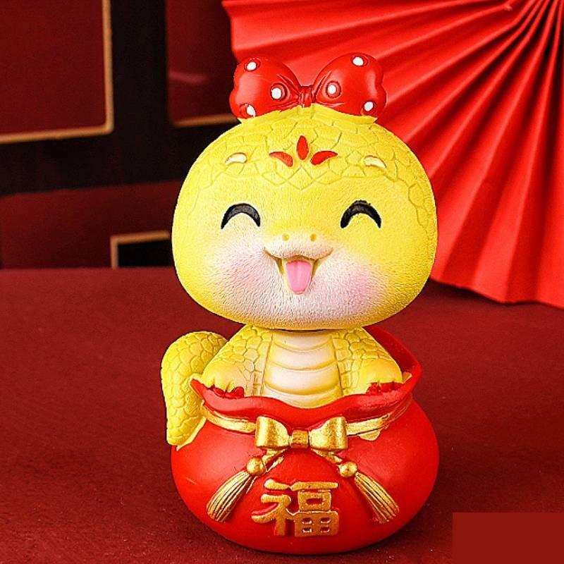 Year The Of Snake Mascot Toy Resin Cake Decoration Doll Room Gifts Decorate