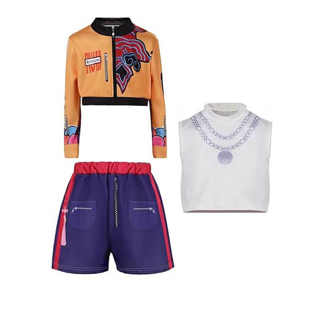 Kids Girls Casual Cute Cartoon Print Vest Long Sleeves Coat Dance Cosplay Wear