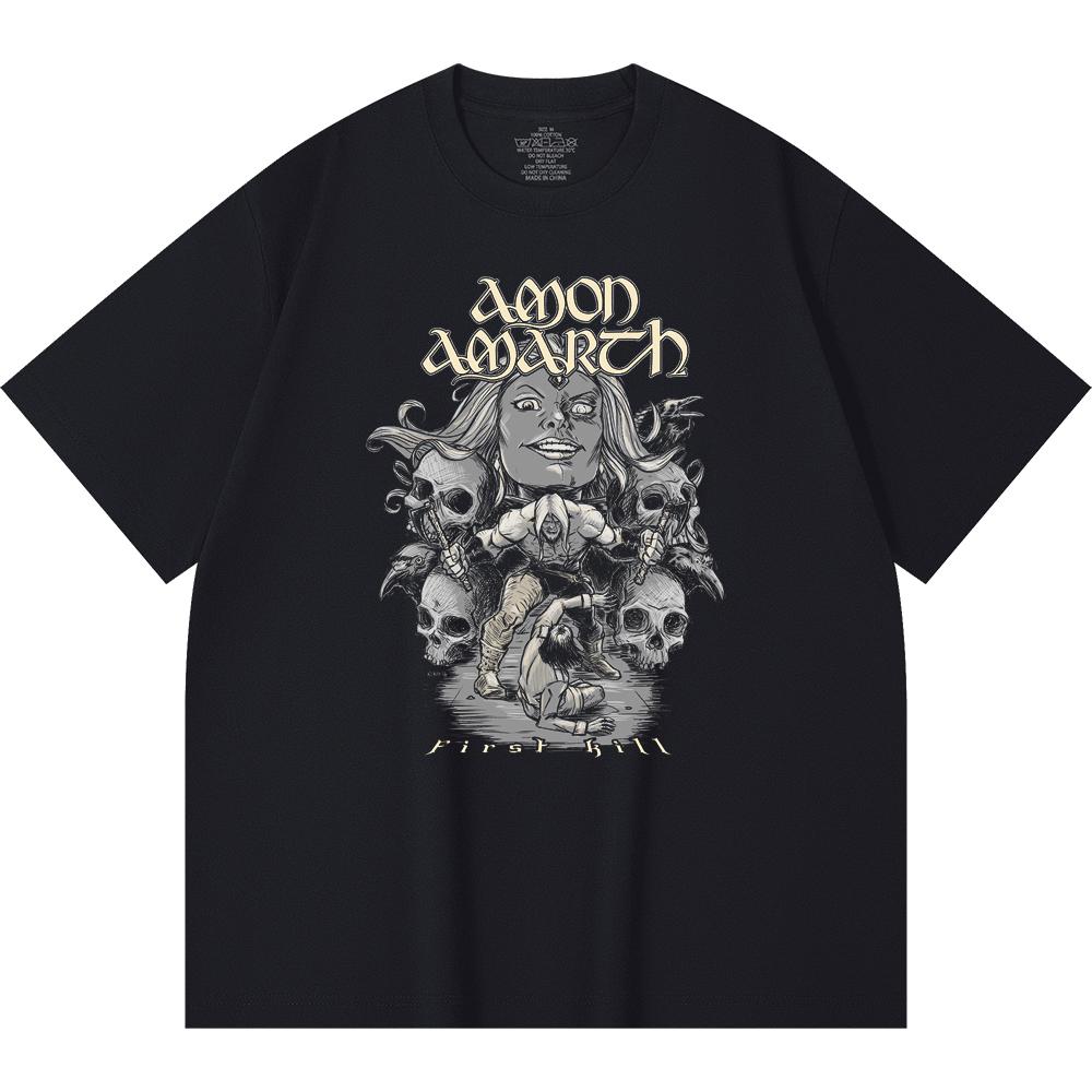 230 Gsm 100% Cotton Heavy Metal T-Shirt Rock Band Popular Music Print Unisex Heavy Cotton T Shirt