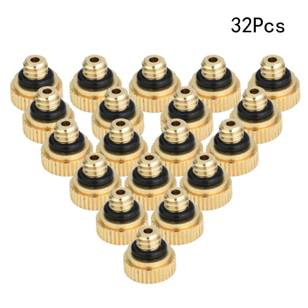 30pcs Brass Misting Nozzles 0.3Mm Orifice Lead-Free Anti-Leak For Outdoor Cooling System Greenhouse Mist Irrigation Low