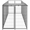 VidaXL Black Kennel 4.84 M² Steel Enclosure for Puppies Cage Dogs Outdoor 3082200