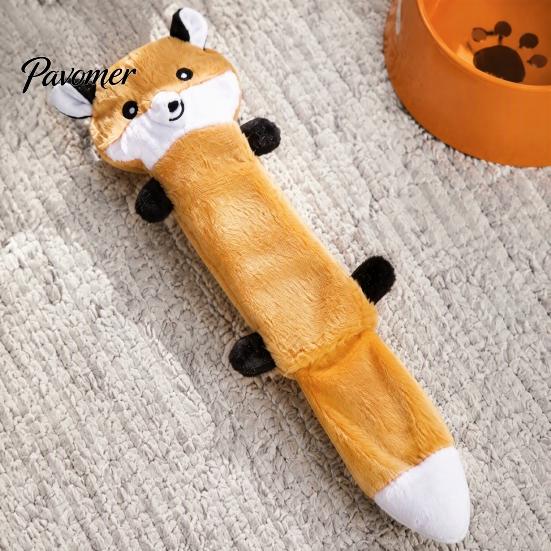 Durable Toys for Chewing Crinkle Animal Dog Toy, Plush Squeaky Chew Fox Raccoon Interactive Pets Squirrel Puppy Teething Toy Small Medium And