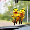 Yellow Duck Whimsical Acrylic Car Hanging Pendant For Cheerful Decoration Interior