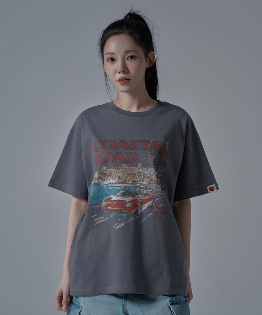 WAARFORWOMAN Wt-67 Coastal Oversized Short Sleeve T-Shirt_Charcoal