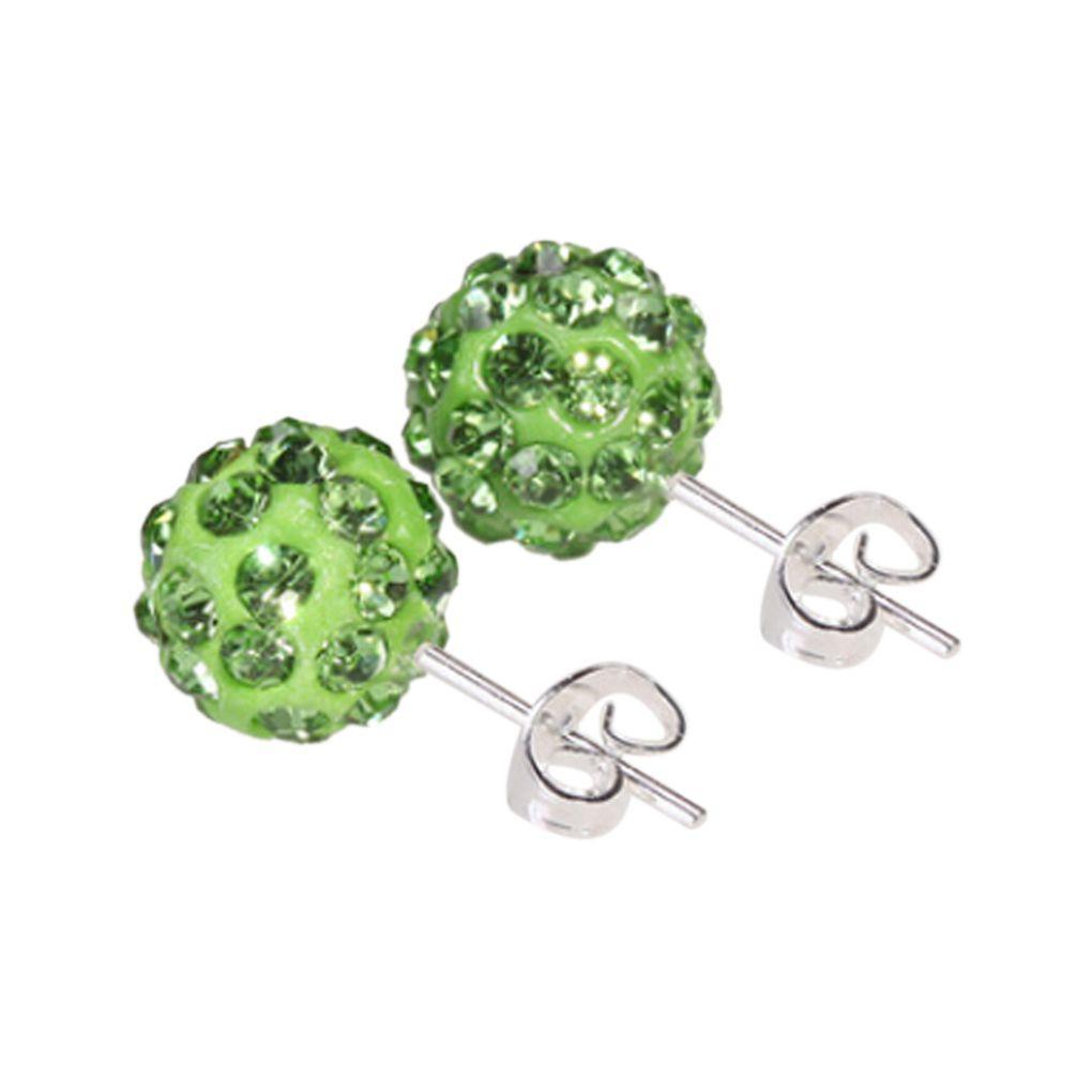 1/2 пары Модные женские круглые серьги-гвоздики из сплава с хрустальным шариком