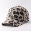 Autumn and Winter Hard Top Lamb Wool Warm Baseball Cap European and American Fashion Leopard Print Thickened Windproof Cap