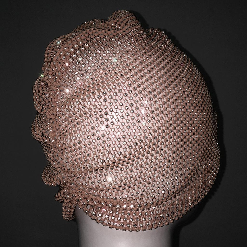 Glitter Rhinestone Elastic Hat Shinning Nightclub Beanie Hat Carnivals Festival Beanie Clubwear Adult Hat