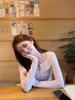 Women's Slim Fit Korean Henley Collar Long-Sleeve Shirt for Autumn