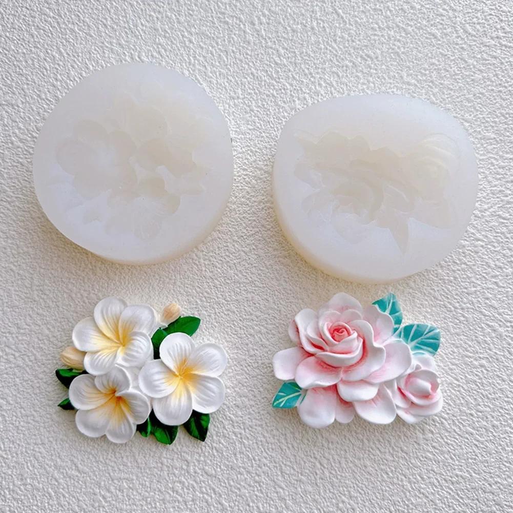 DIY Handmade Soap Gypsum Resin Molds 3D Gardenia Plumeria Flower Silicone Candle Mold Chocolate Cake Baking Tool Wedding Gifts