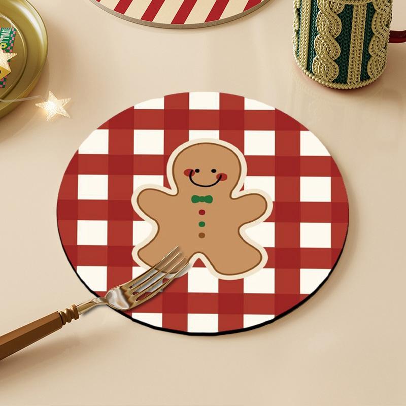 Christmas Decoration Coaster Christmas 2025 Cup Place Mat Kitchen Cup Pad Home Desktop New Year Ornaments