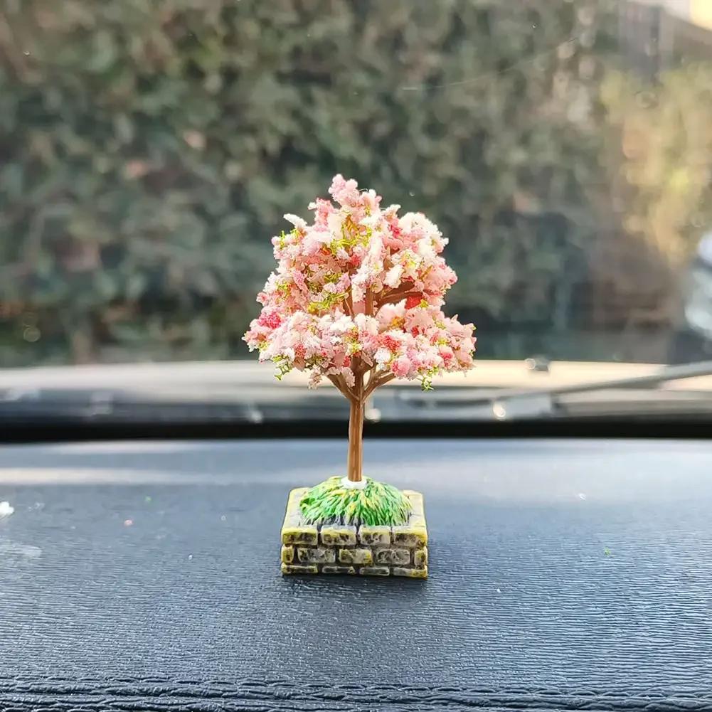 

Новый автомобильный мини-елочный имитационный цветочный орнамент с квадратным основанием, аксессуары для интерьера, украшения центральной консоли, установленный растительный орнамент